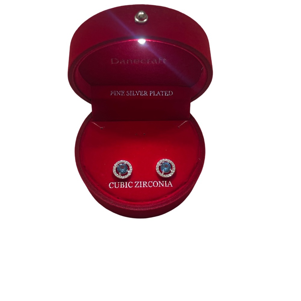 Danecraft Cubic Zirconia Earrings in Red Box